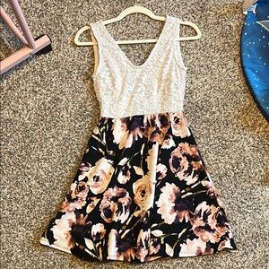 Papaya Fit and Flare Sleeveless Dress